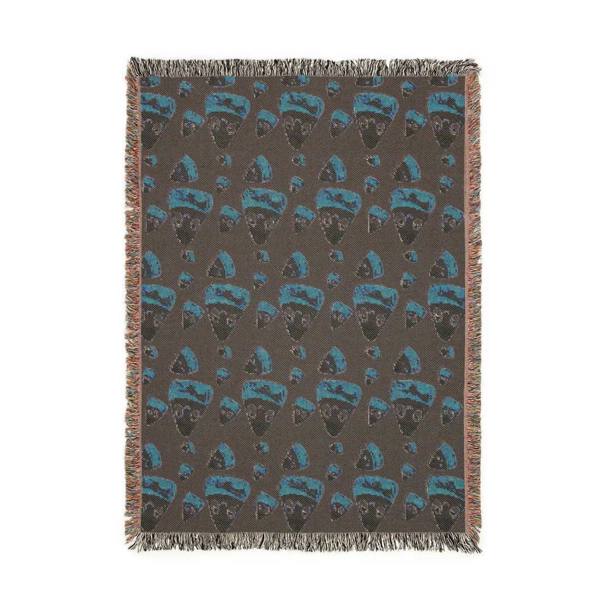 Candy Corn Emoji Woven Blanket — Halloween Cozy Throw with Playful Candy Corn Pattern