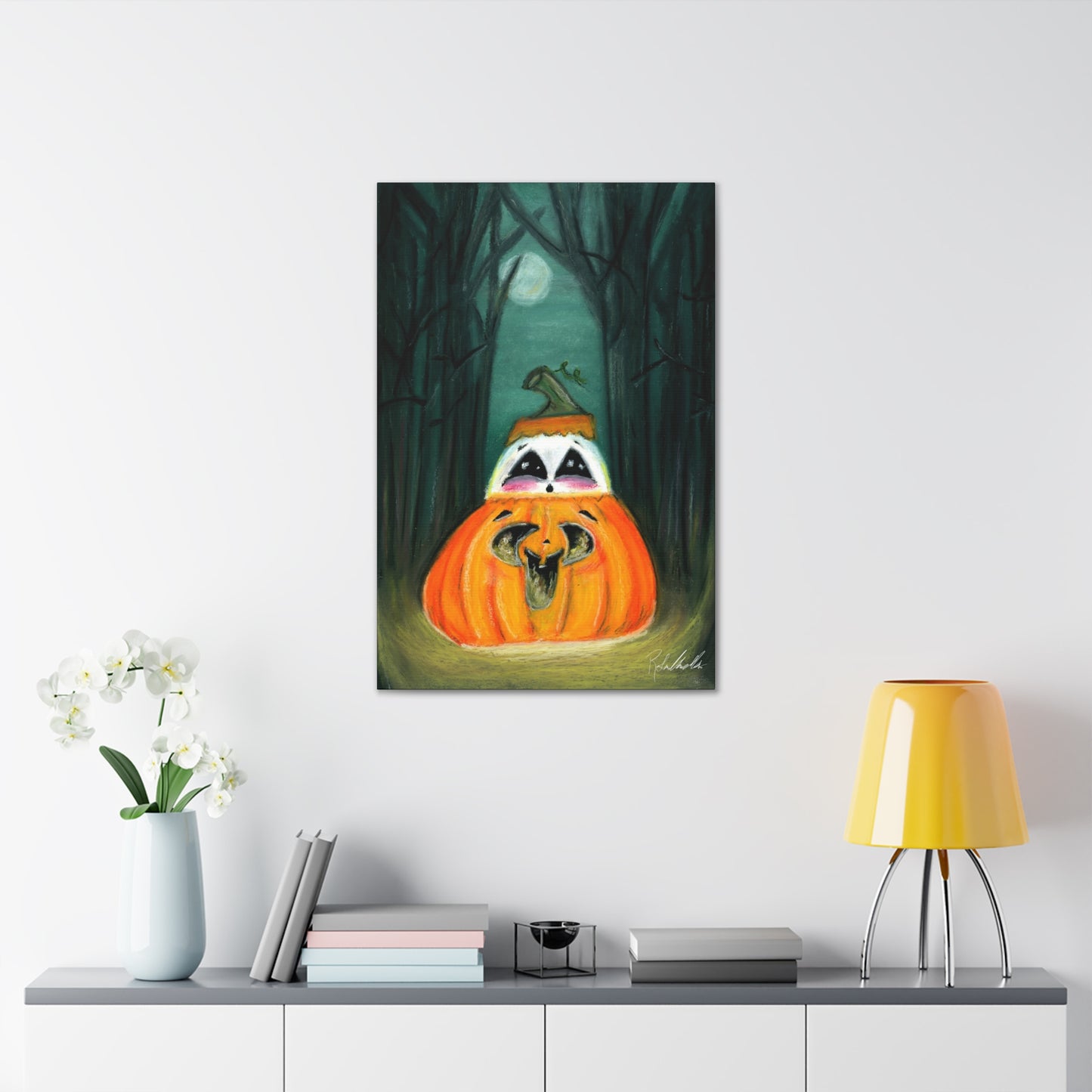 Ghost and Pumpkin Canvas Gallery Wrap