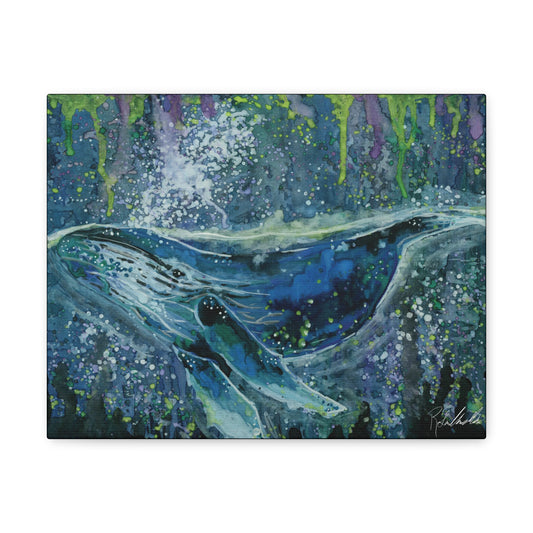Watercolor Whale Canvas Gallery Wrap