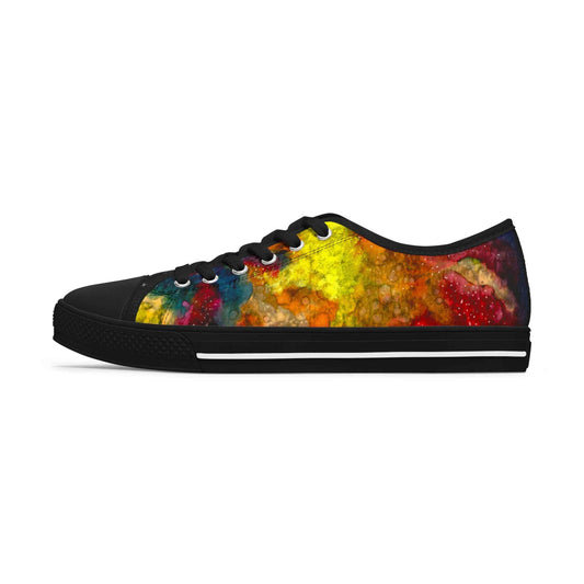 Low Top Sneakers — Vibrant Abstract Watercolor Print for Women