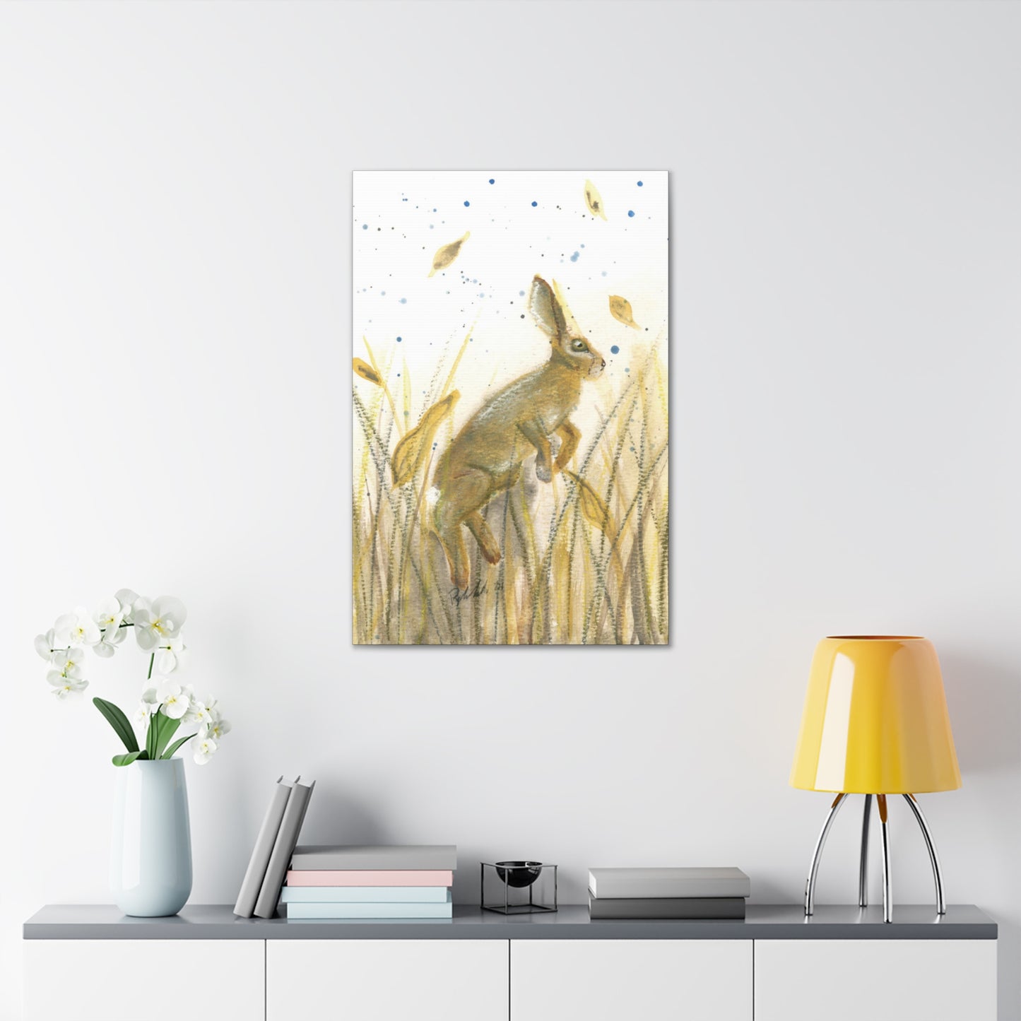 Rabbit in the field Canvas Gallery Wrap