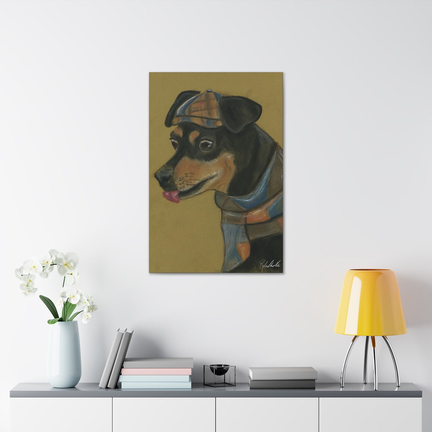 Small Chihuahua Dog in Hat Canvas Gallery Wrap