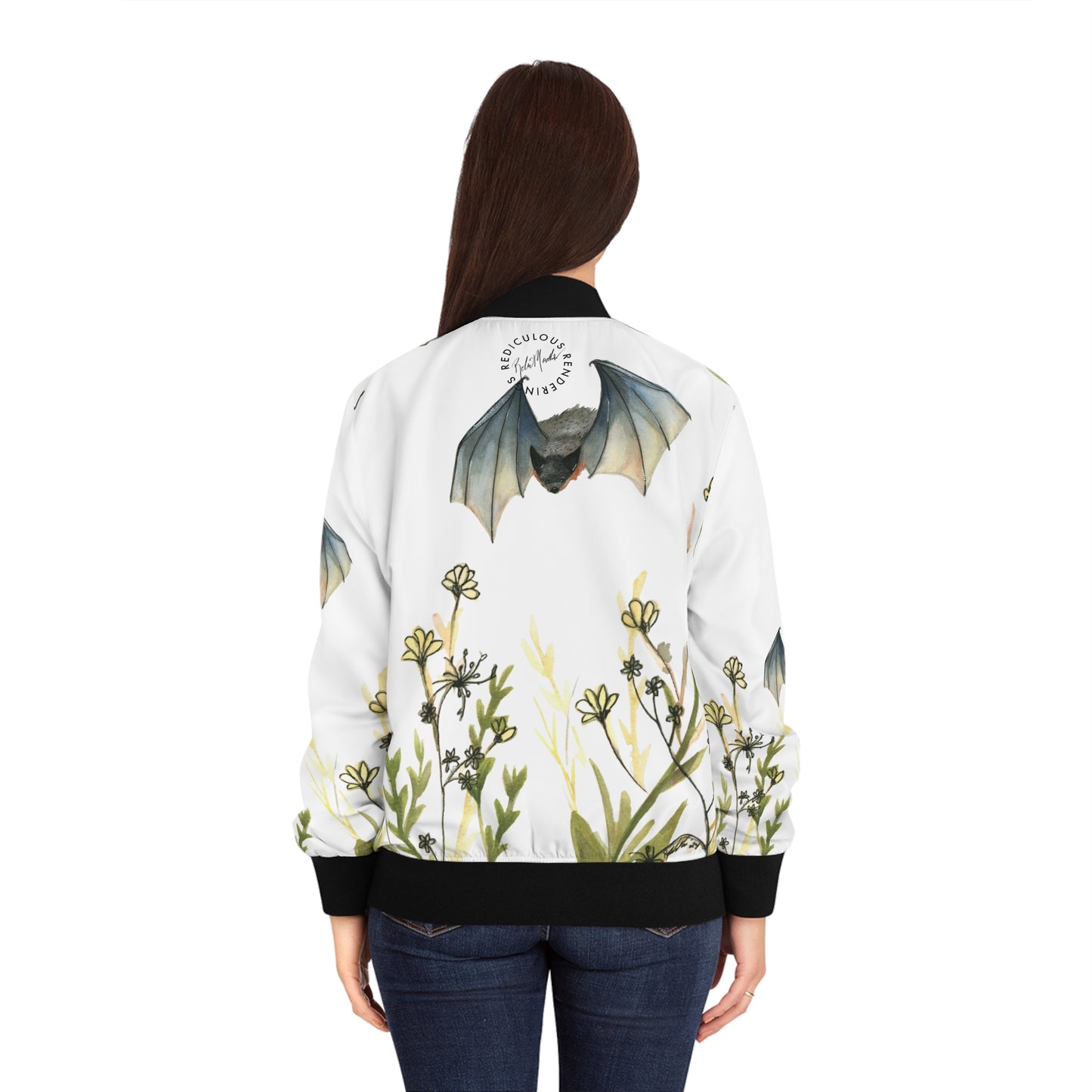 Flying Bat Women's Bomber Jacket (AOP)