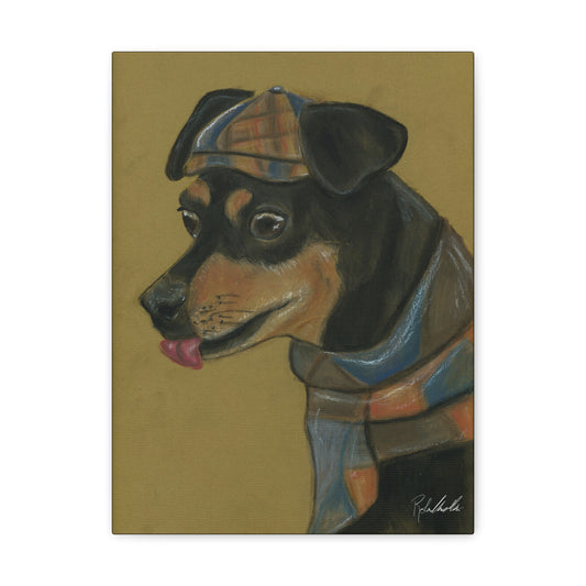 Small Chihuahua Dog in Hat Canvas Gallery Wrap