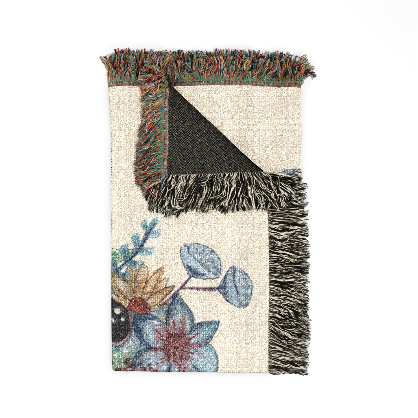 Frog Floral Woven Blanket