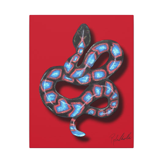 Red, Blue and Black Snake Canvas Gallery Wrap