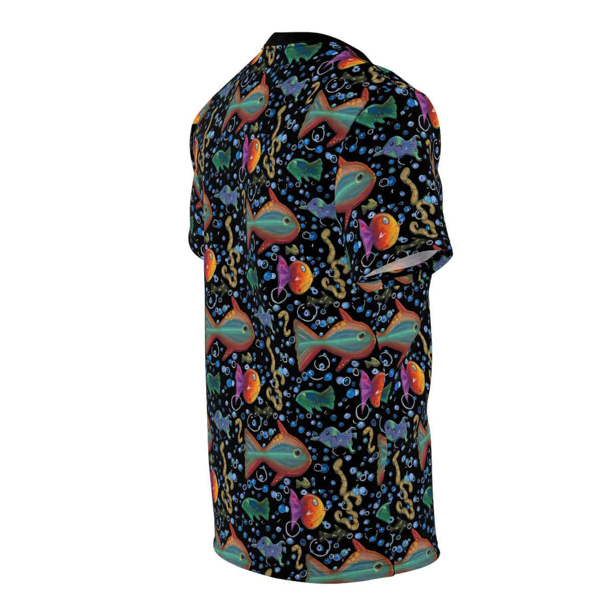 T-Shirt — Neon Retro Fish All-Over Print Tee