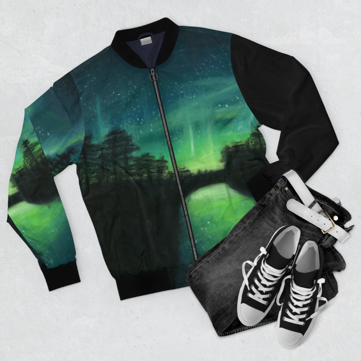 Aurora Borealis Men's Bomber Jacket (AOP)