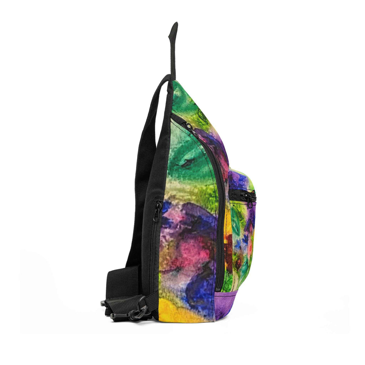 Watercolor Floral Sling Bag — Colorful Garden Crossbody for Everyday & Travel