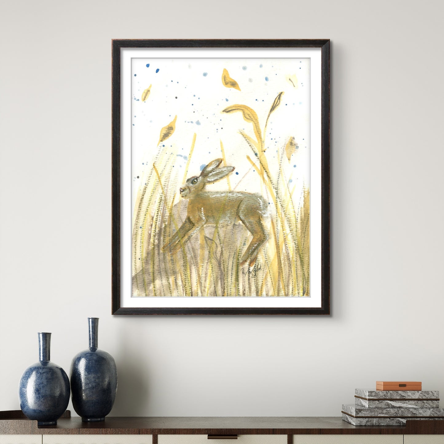 Rabbit Hare Leaping 8x10 Museum Grade Fine Art Print