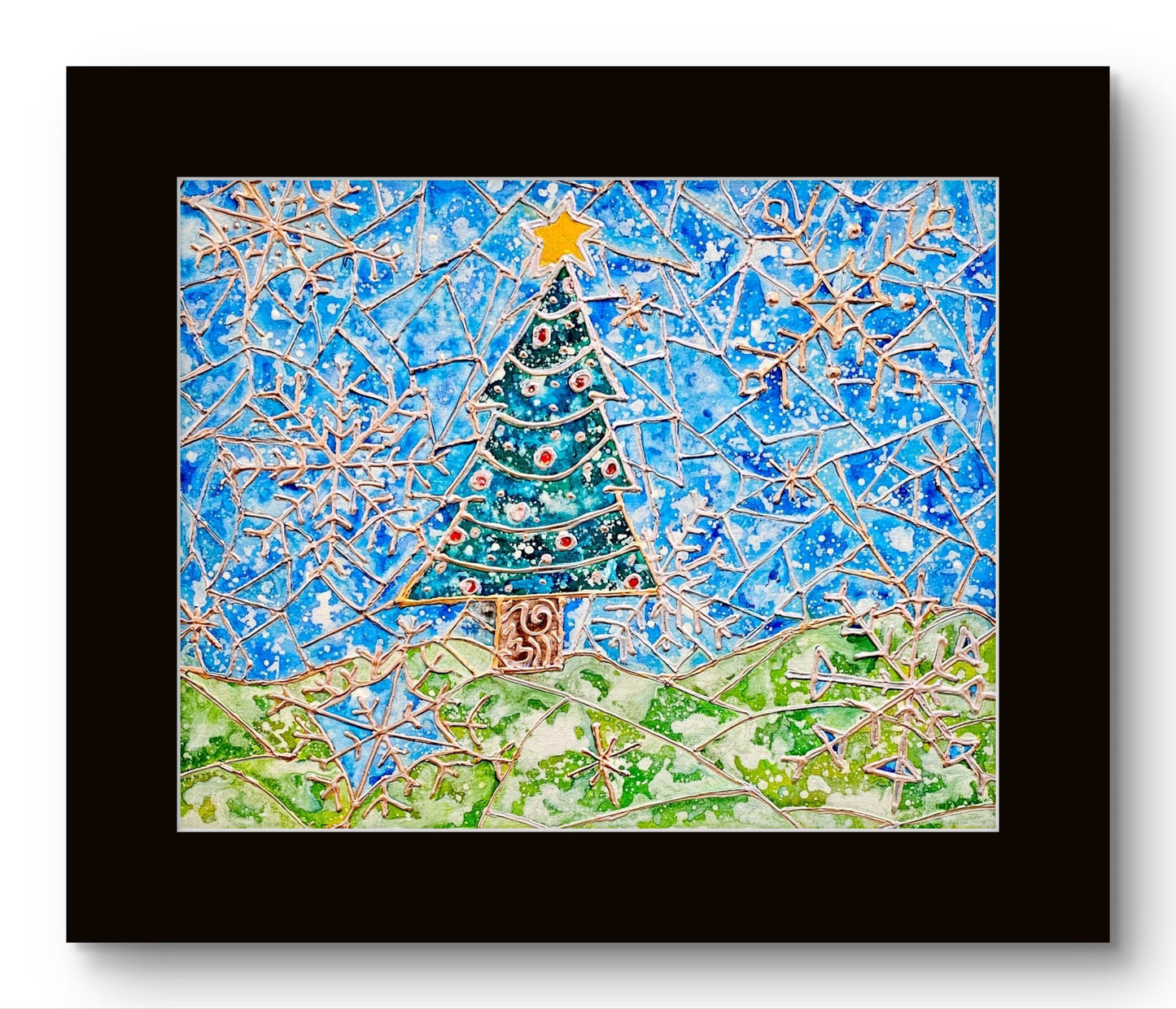 Stained Glass Christmas Tree 8x10 Museum Grade Fine Art Print