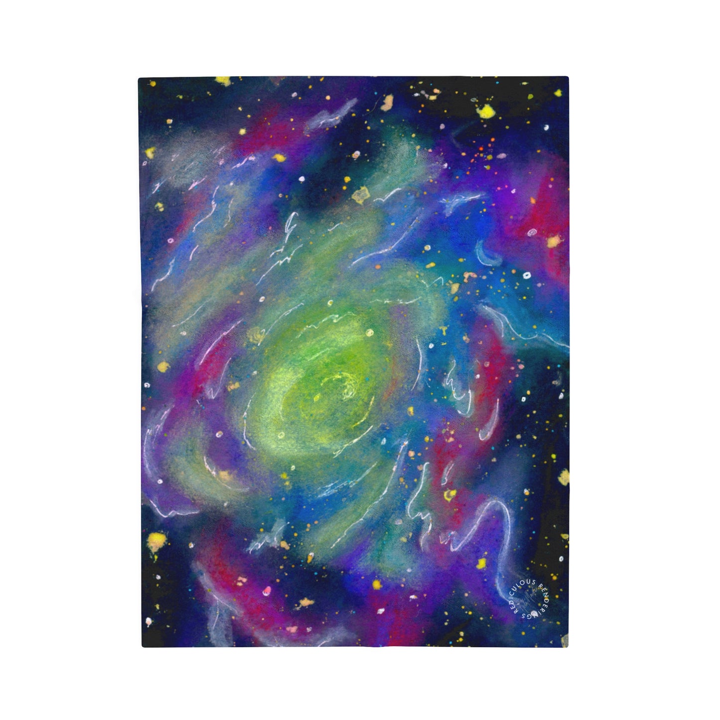 Rainbow Vortex Galaxy Velveteen Plush Blanket