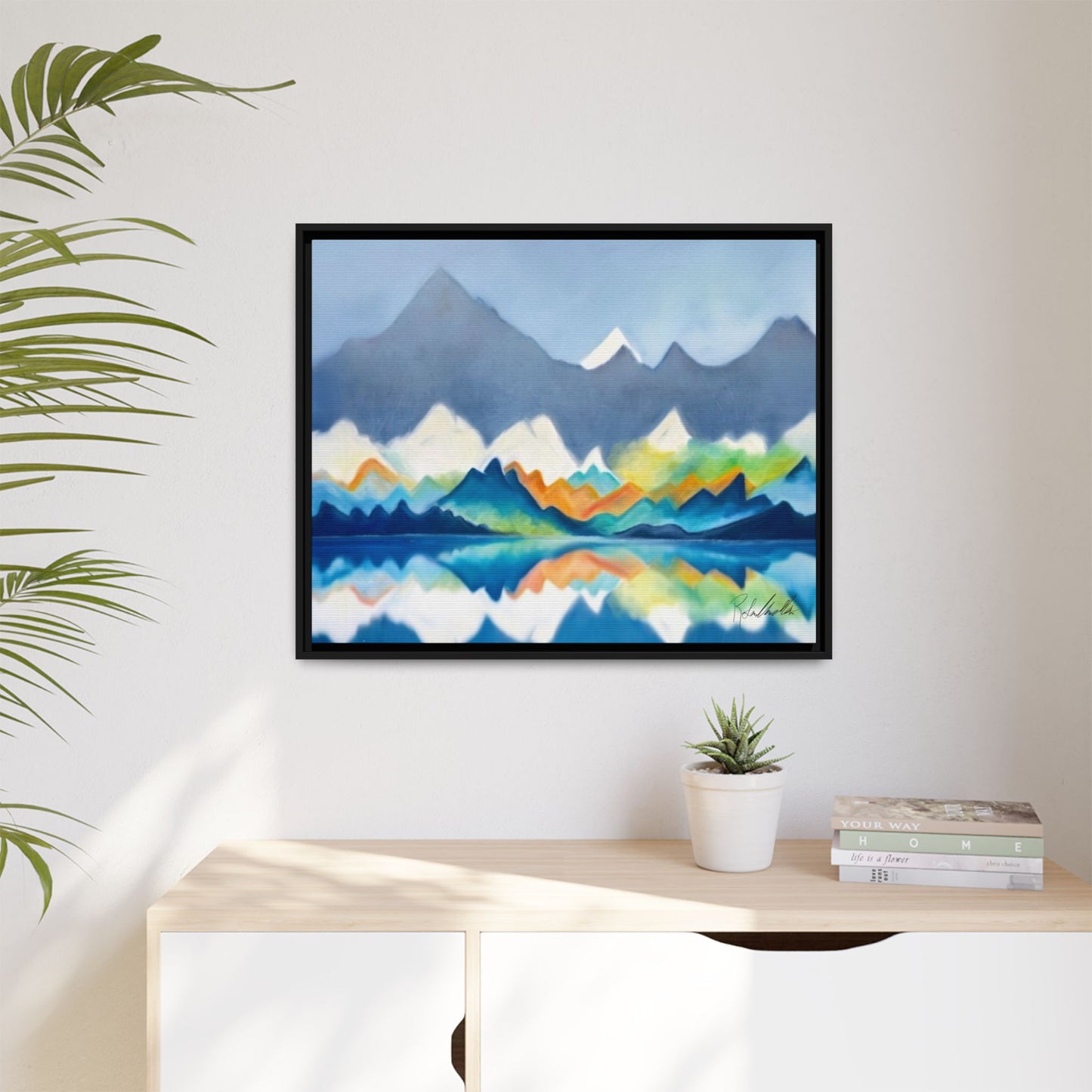 Blue and Gray Smokey Mountains Framed Wall Art