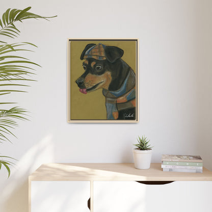 Small Chihuahua Dog in Hat Framed Wall Art