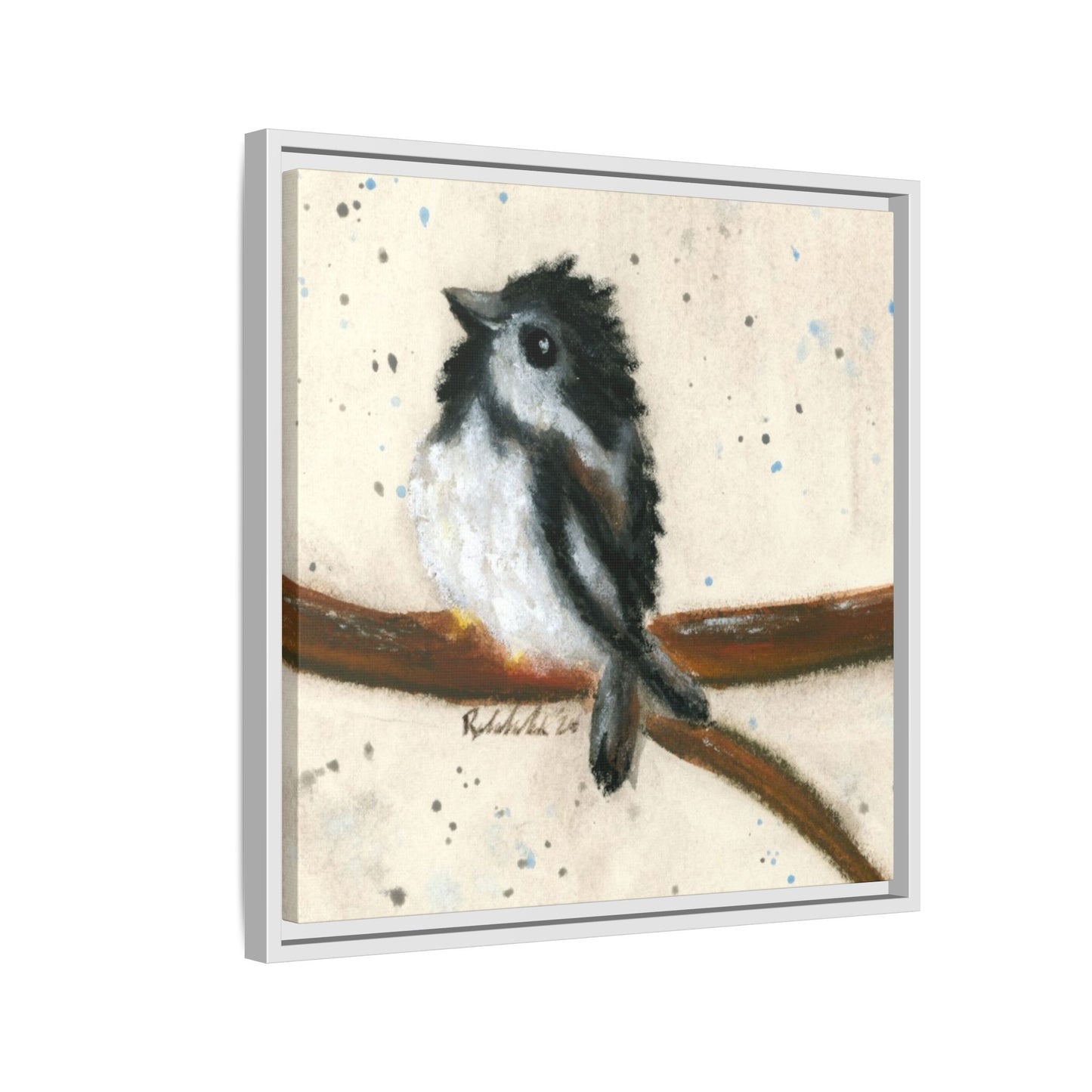 Black Finch Bird Framed Wall Art