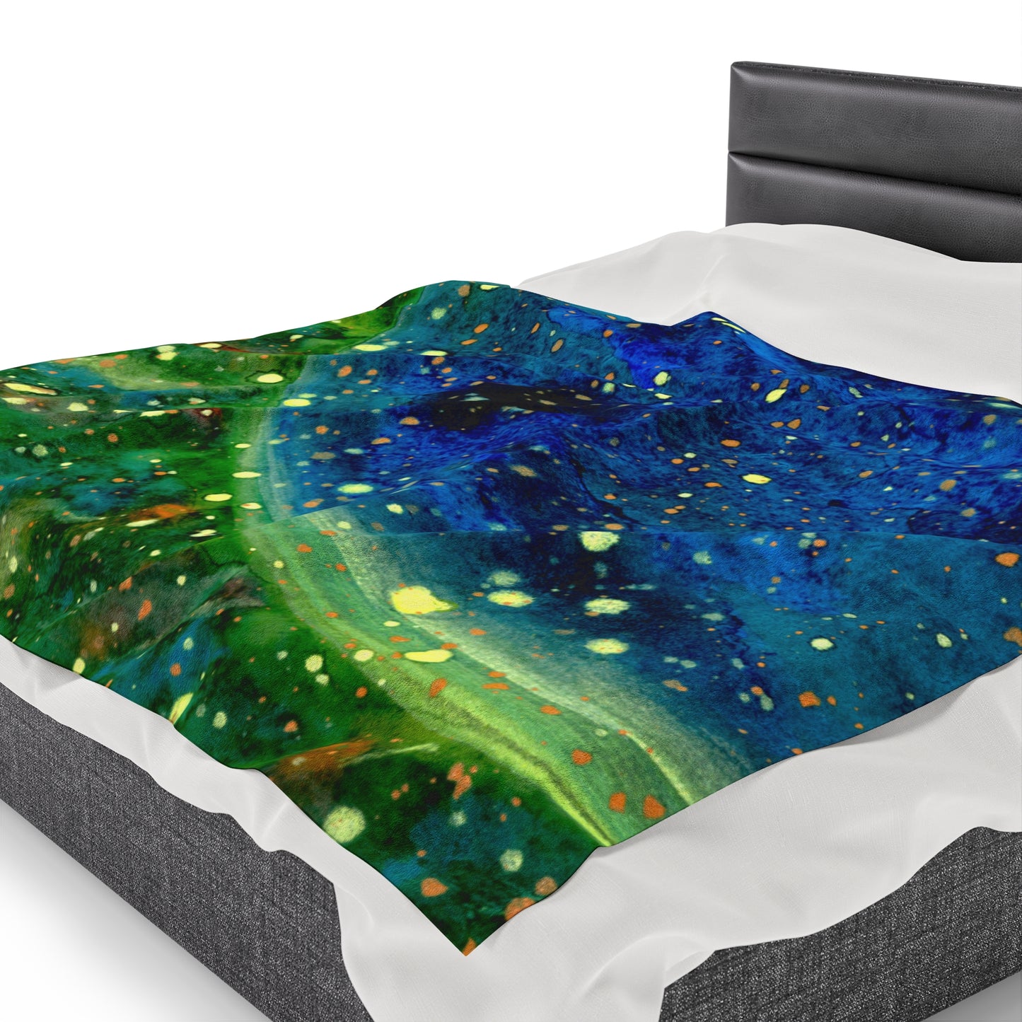 Blue Planet Galaxy Velveteen Plush Blanket