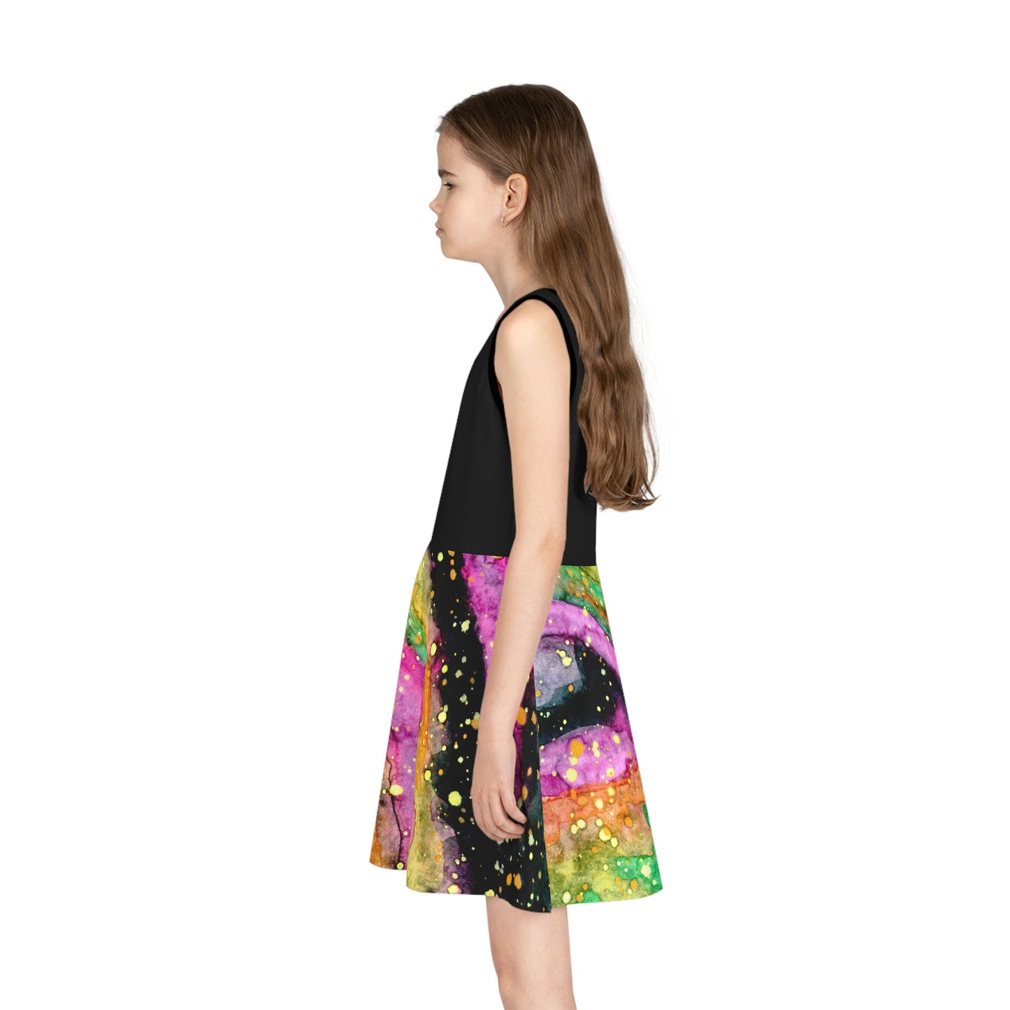 Neon Galaxy Girls' Sleeveless Sundress (AOP)