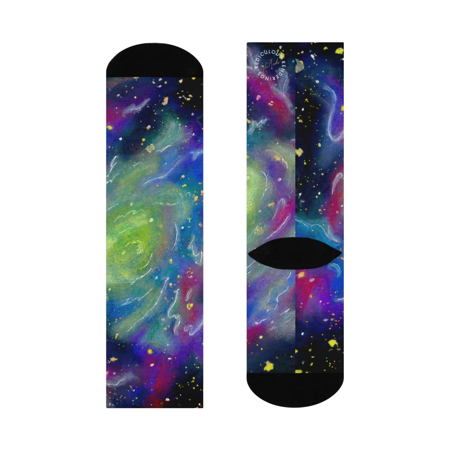 Rainbow Vortex Galaxy Cushioned Crew Socks