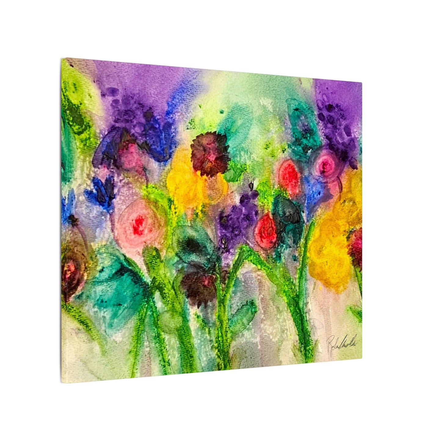 Abstract Flowers Canvas Gallery Wrap