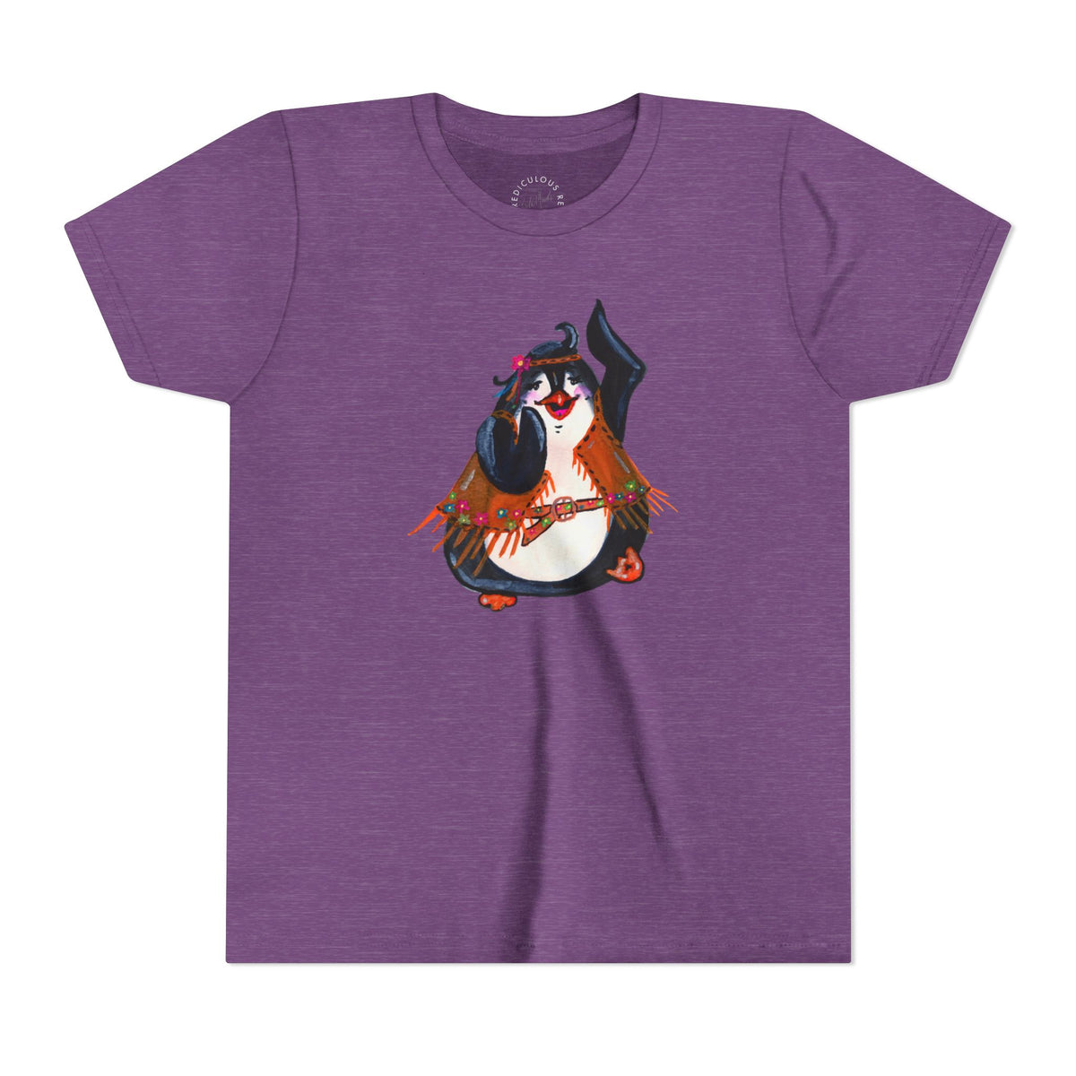 Kids Dancing Penguin Tee — Cute 60s Retro Penguin Graphic Youth T‑Shirt