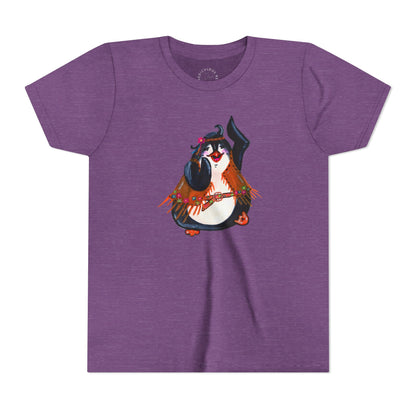 Kids Dancing Penguin Tee — Cute 60s Retro Penguin Graphic Youth T‑Shirt