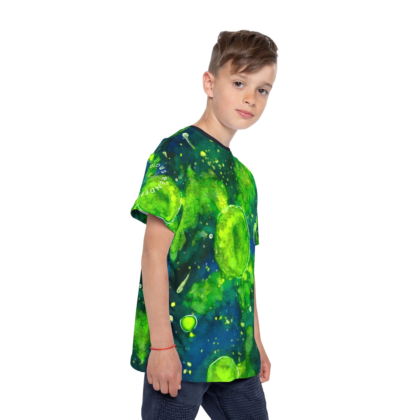 Green Galaxy Kids Sports Jersey (AOP)