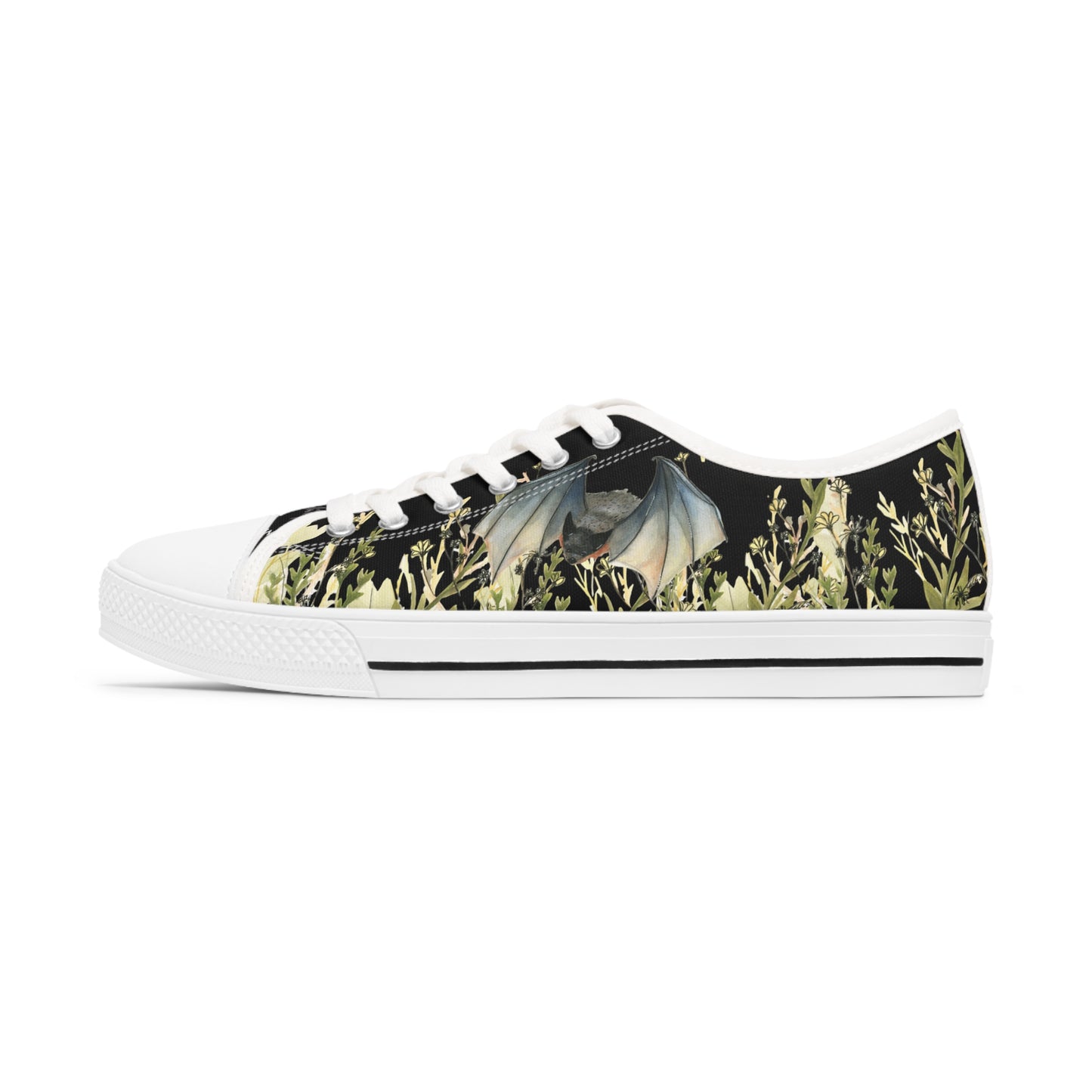 Black Bat Printed Unisex Classic Low Top Sneaker Shoes