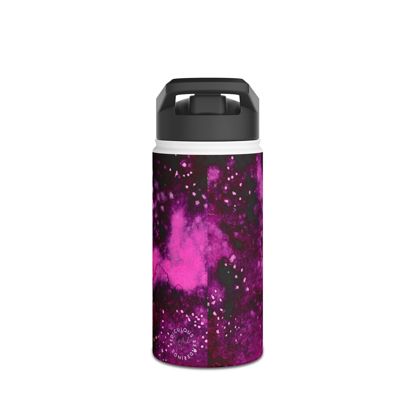 Rose Colored Galaxy Stainless Steel Water Bottle, Standard Lid