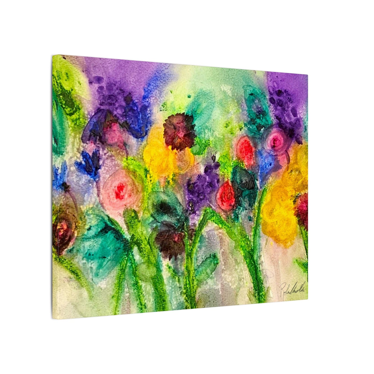 Abstract Flowers Canvas Gallery Wrap
