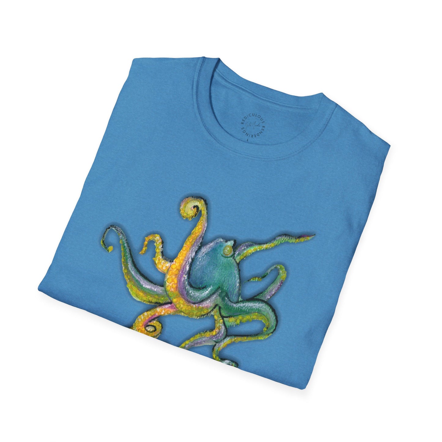 Green octopus Unisex Softstyle T-Shirt