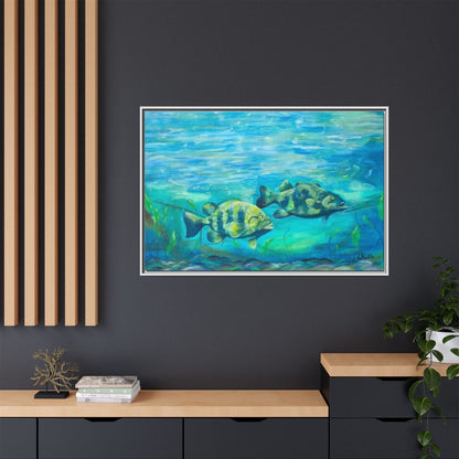 Framed Matte Canvas - Underwater Fish Scene