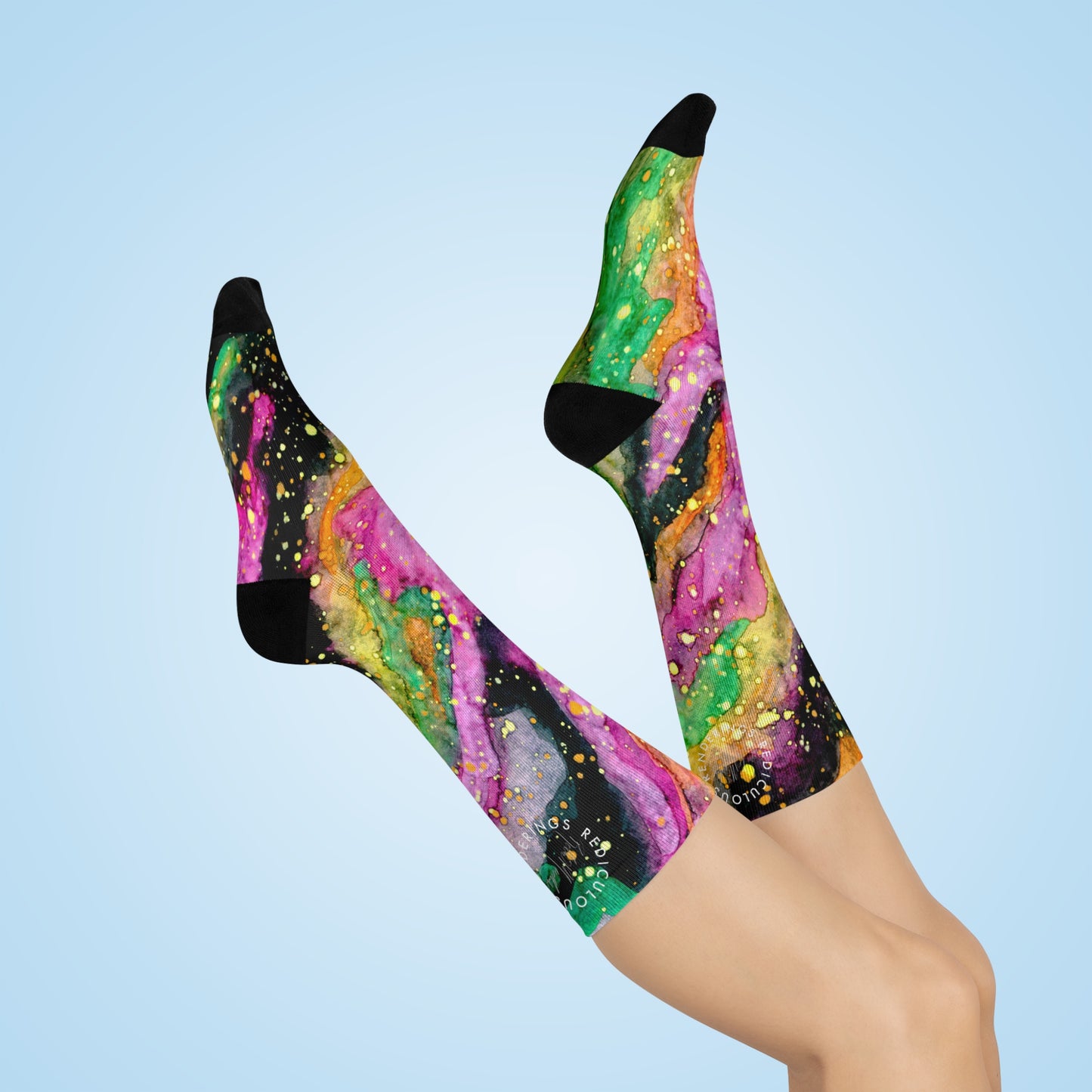 Neon Galaxy Cushioned Crew Socks