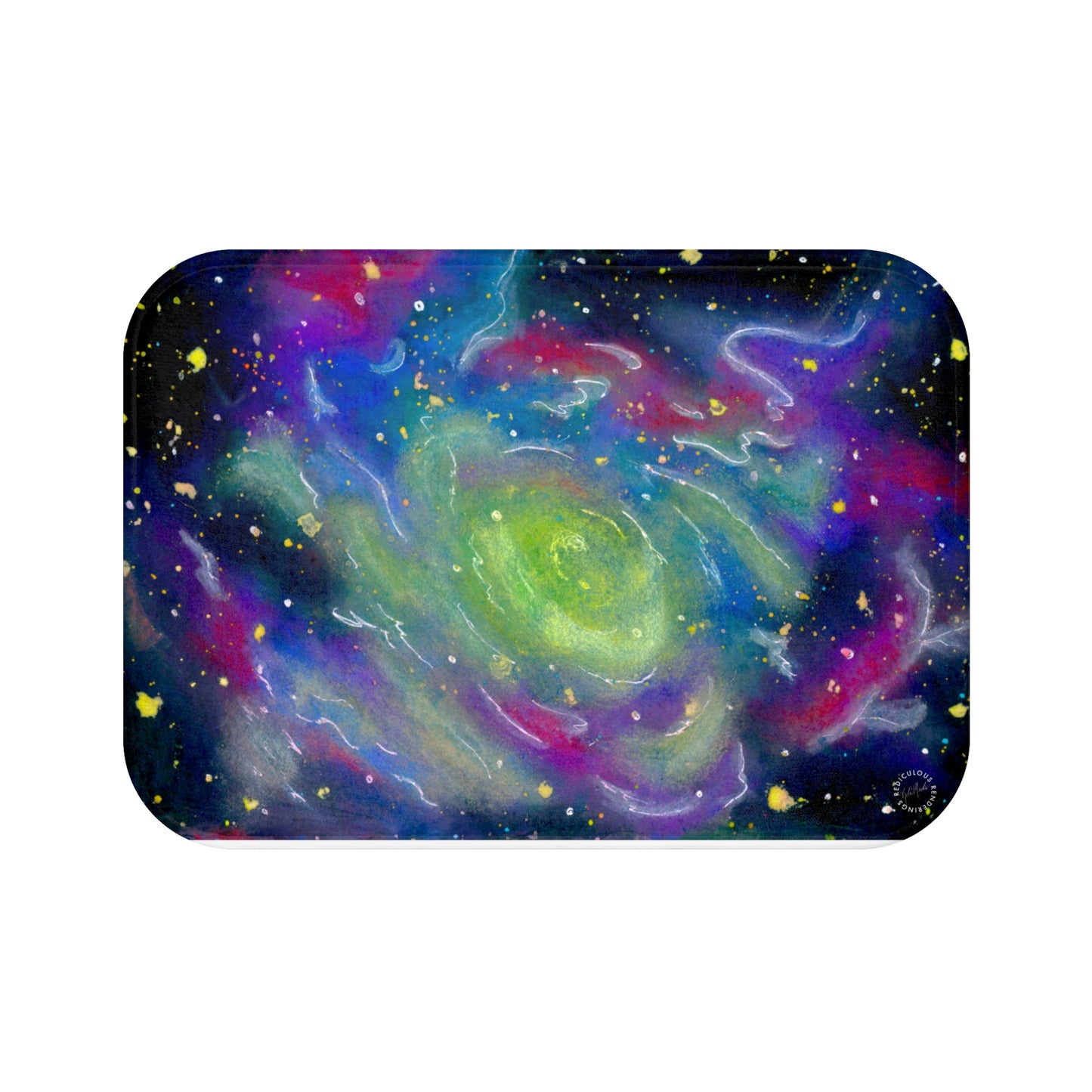 Rainbow Vortex Galaxy Bath Mat  Anti-Slip, 100% Microfiber Rug- Home & Bathroom Supplies