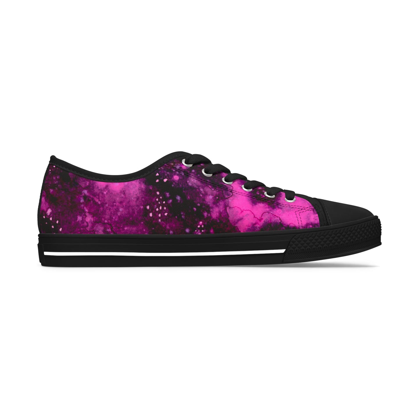 Pink Galaxy Low Top Sneakers — Women's Cosmic Tie-Dye Casual Shoes