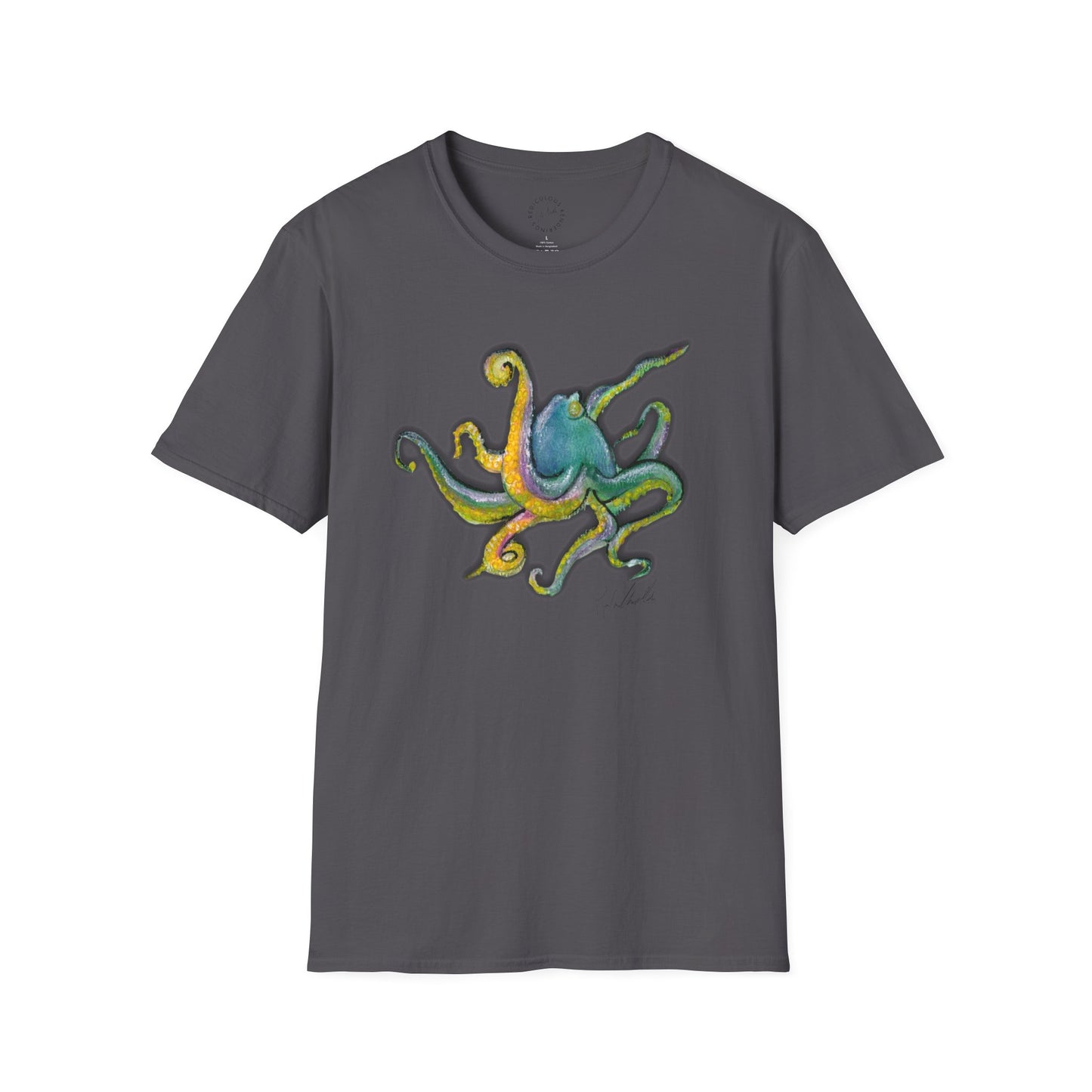 Green octopus Unisex Softstyle T-Shirt