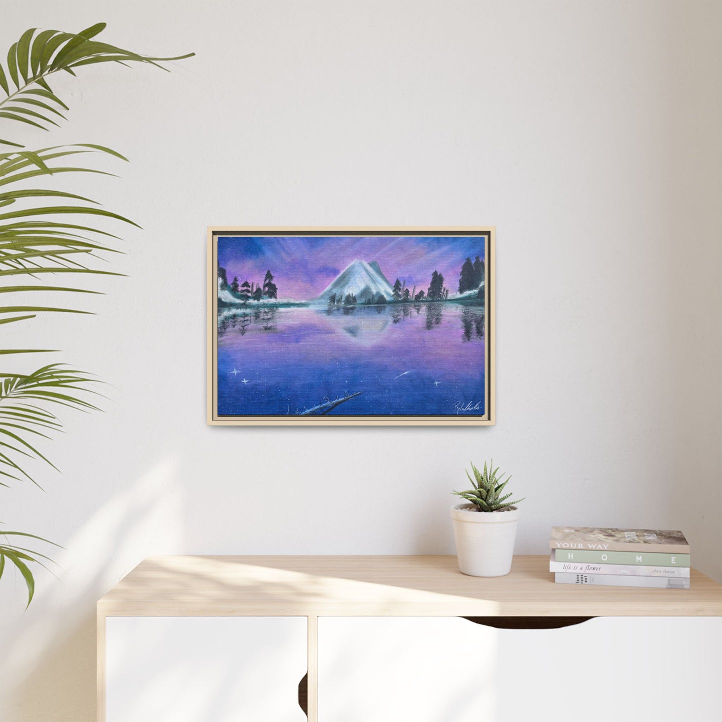 Purple Sky Over Lone Mountain Framed Wall Art