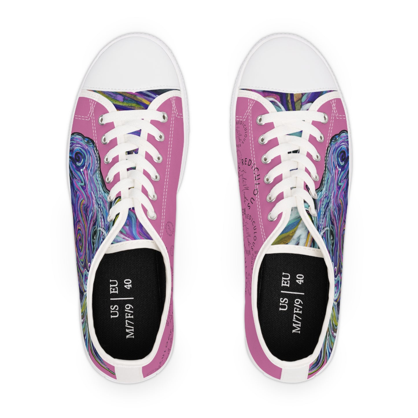 Pink Abstract Horse Unisex Low-Top Sneakers