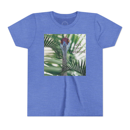 Youth Tee — 'Just That Person' Tropical Bird Graphic