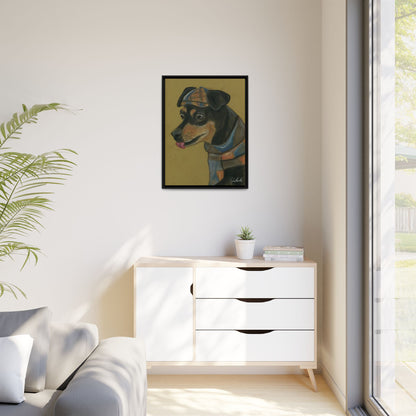 Small Chihuahua Dog in Hat Framed Wall Art