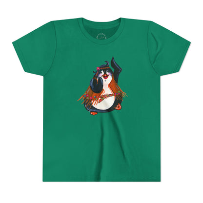 Kids Dancing Penguin Tee — Cute 60s Retro Penguin Graphic Youth T‑Shirt