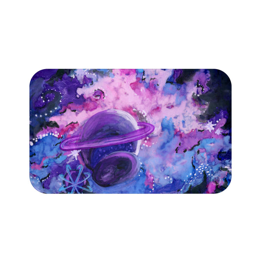 Purple Galaxy Bath Mat  Anti-Slip, 100% Microfiber Rug- Home & Bathroom Supplies