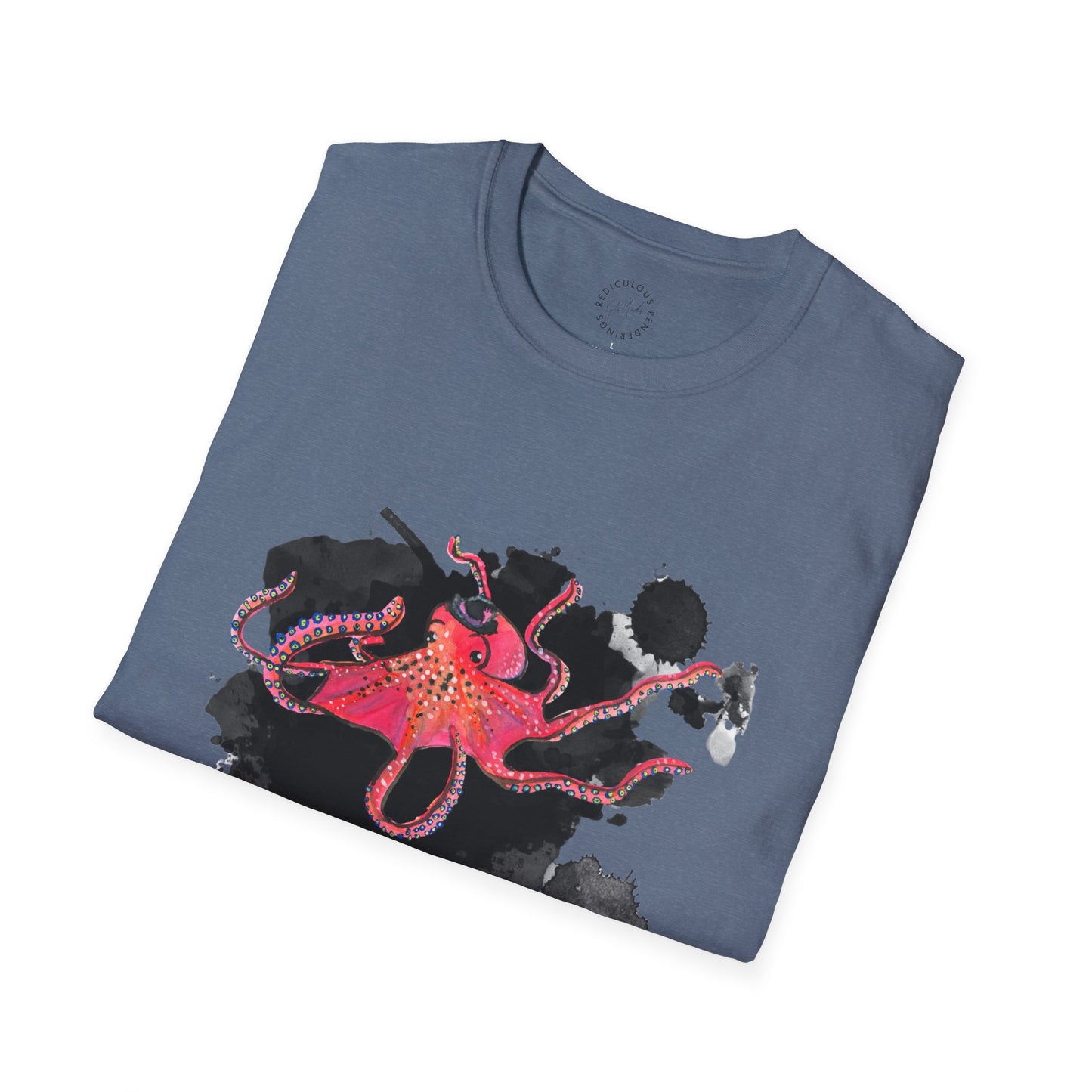 Octopus Ink Blot Unisex Softstyle T-Shirt