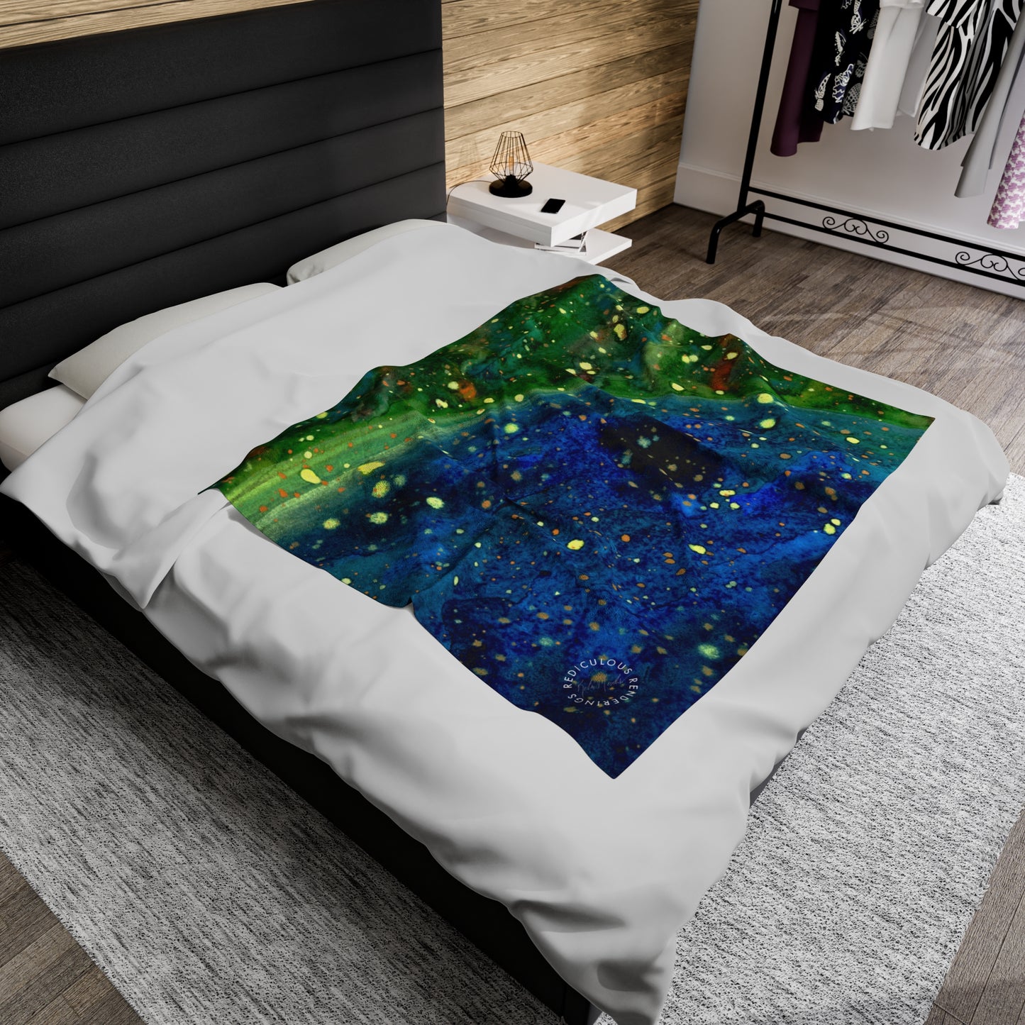 Blue Planet Galaxy Velveteen Plush Blanket