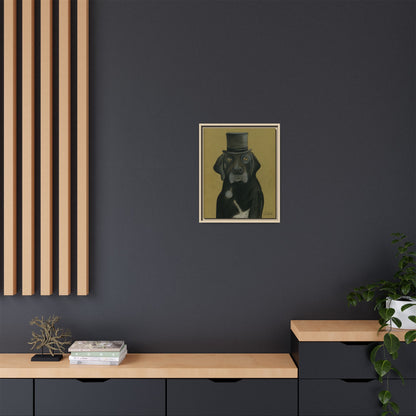 Black Lab Dog in Top Hat Framed Wall Art