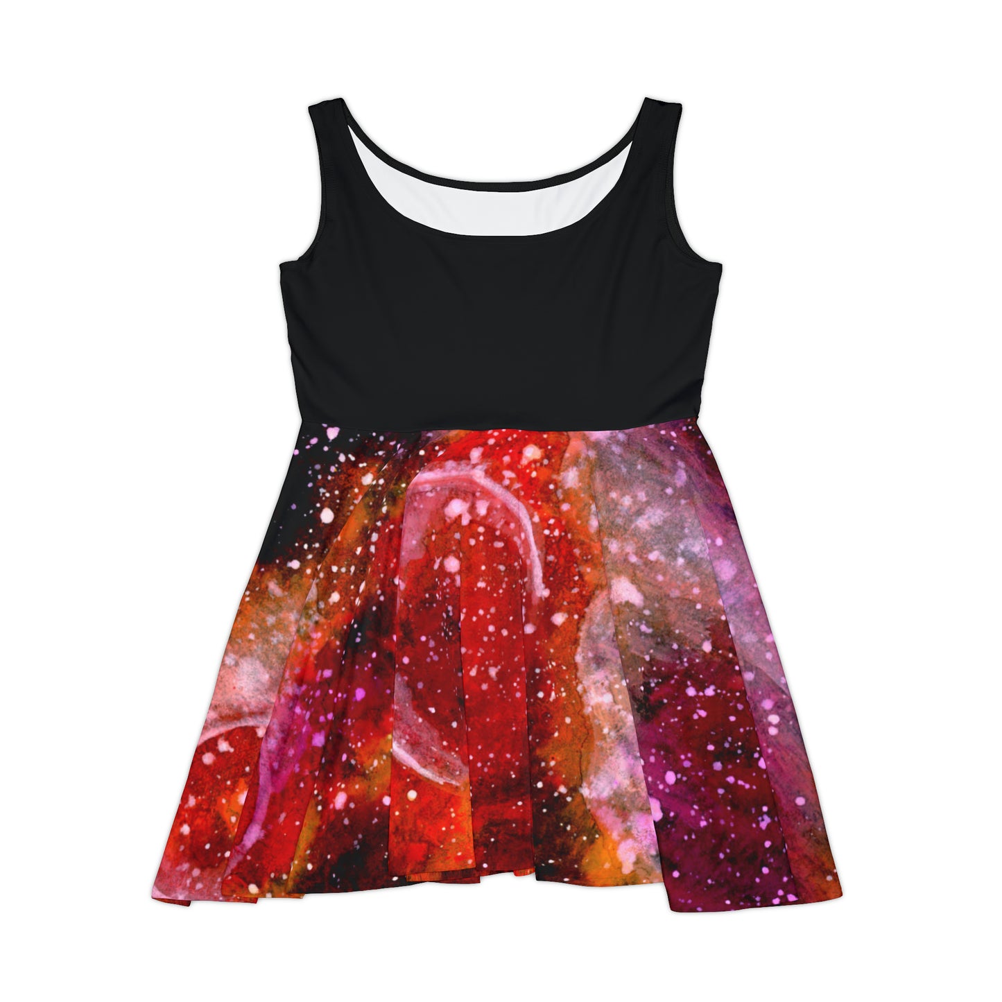 Orange Moons Galaxy Women's Skater Dress (AOP)