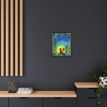 Fox Under Flowers Framed Wall Art