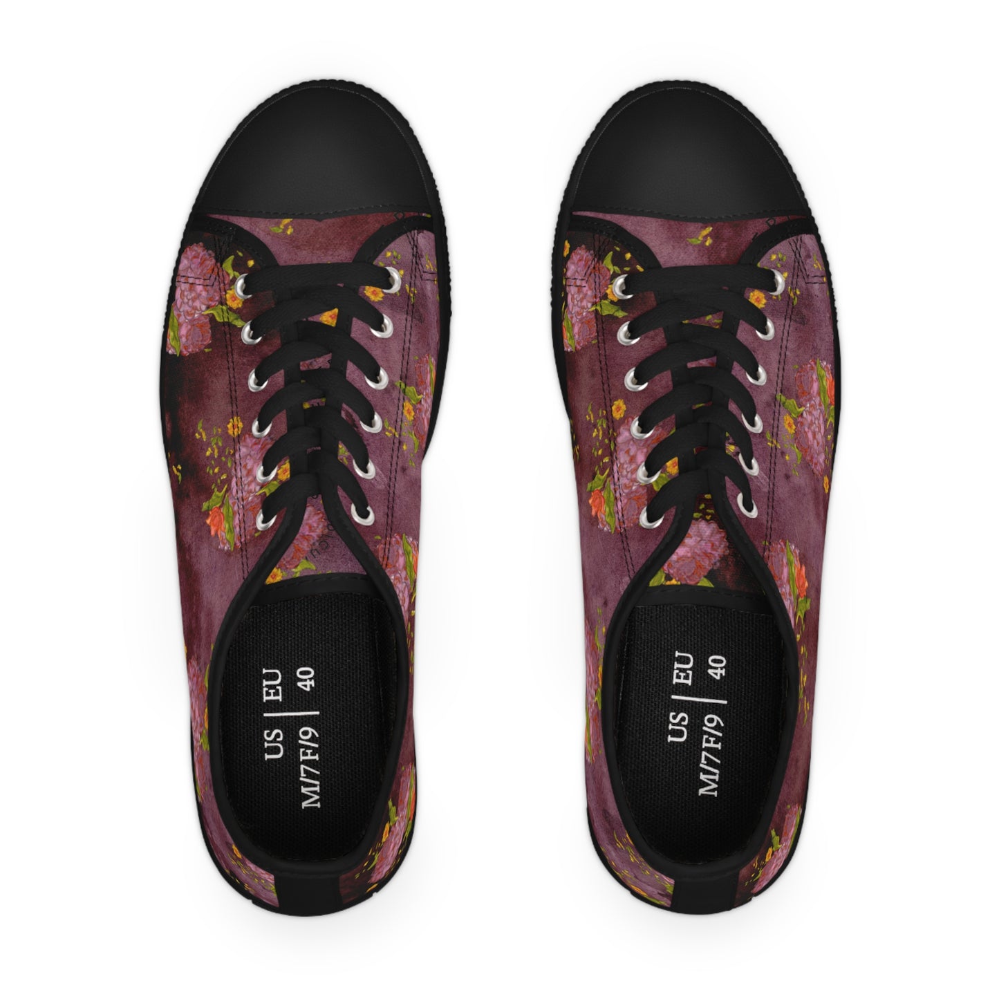 Vintage Flowers Unisex Classic Low Top Sneakers