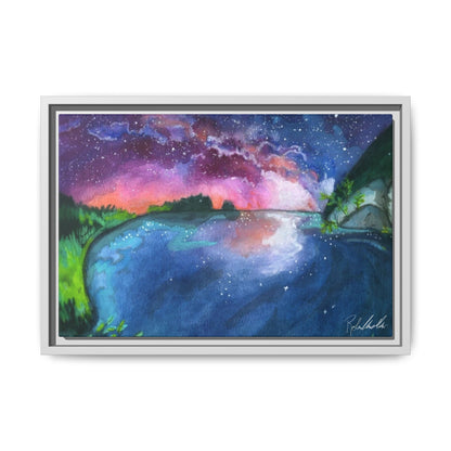 Watercolor Sunset Lake Framed Wall Art