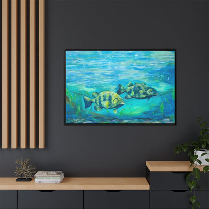 Framed Matte Canvas - Underwater Fish Scene