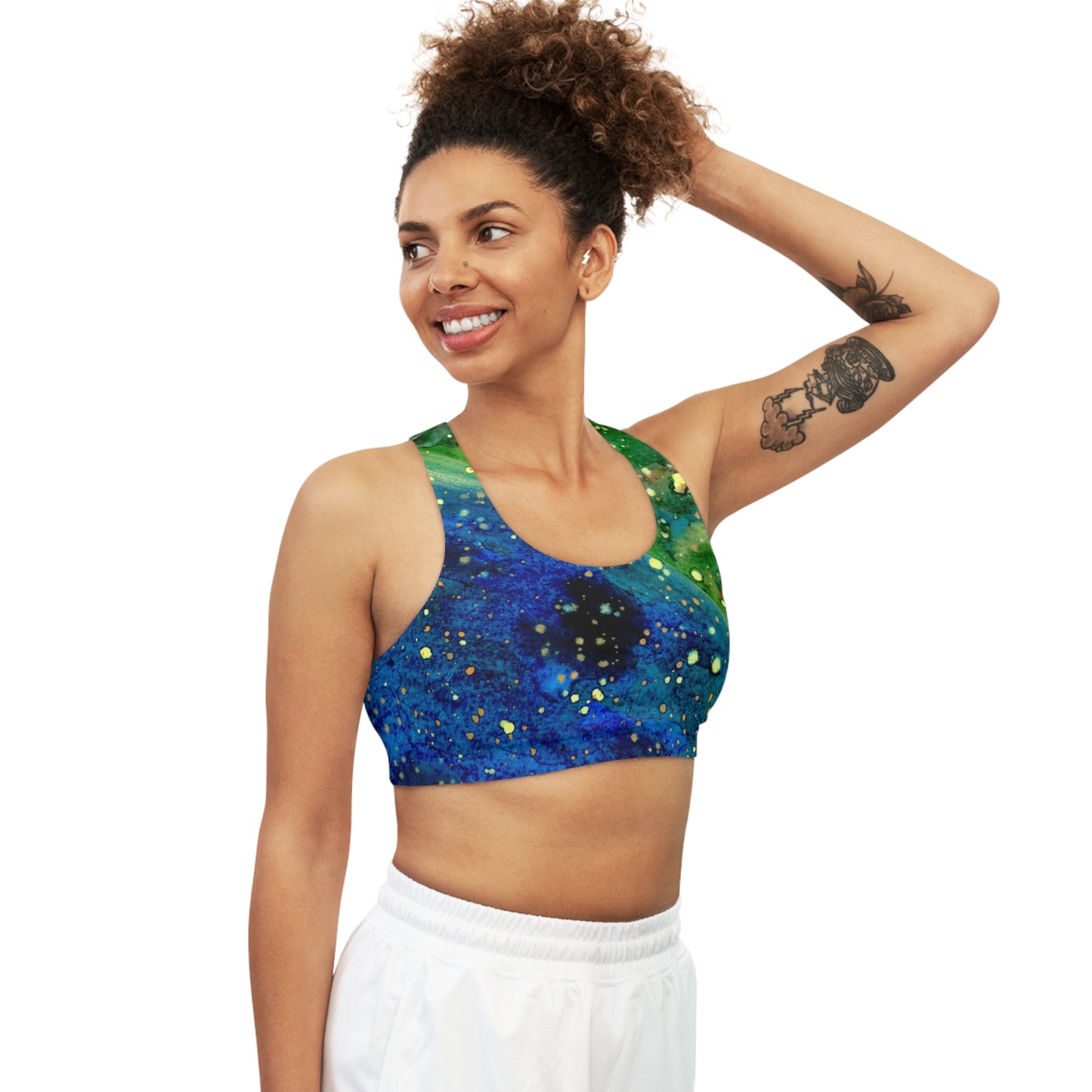 Blue Planet Galaxy Seamless Sports Bra (AOP)